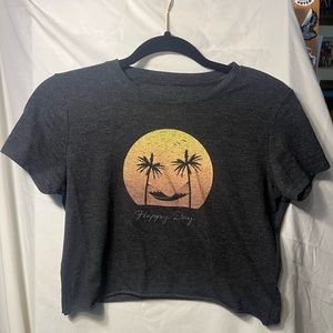 Aeropostale grey medium hand cropped t shirt